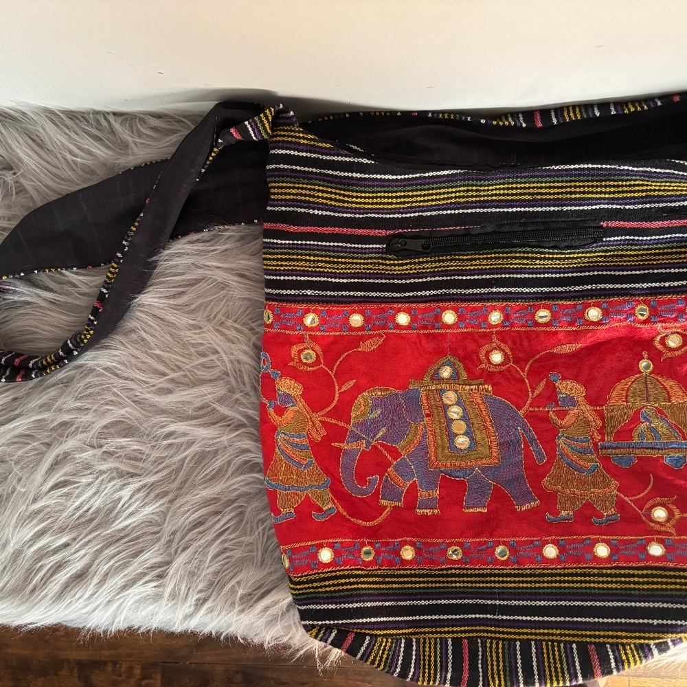 Indian crossbody handbag woven - new